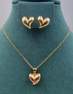 Elegant Gold Heart Jewelry Set for Women