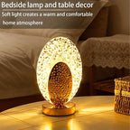Oval Crystal LED Table Lamp – Elegant Dimmable Night Light