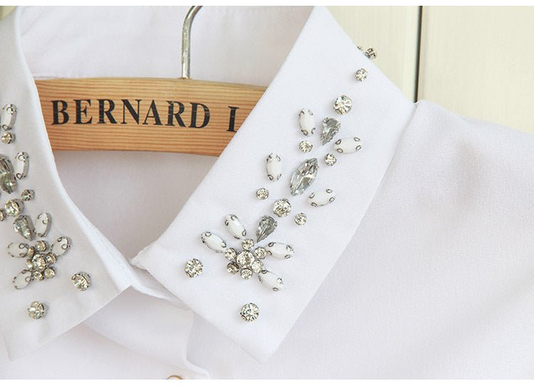 Women’s Detachable Rhinestone Collar – Elegant Fake Shirt Collar for Sweaters,