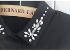 Women’s Detachable Rhinestone Collar – Elegant Fake Shirt Collar for Sweaters,