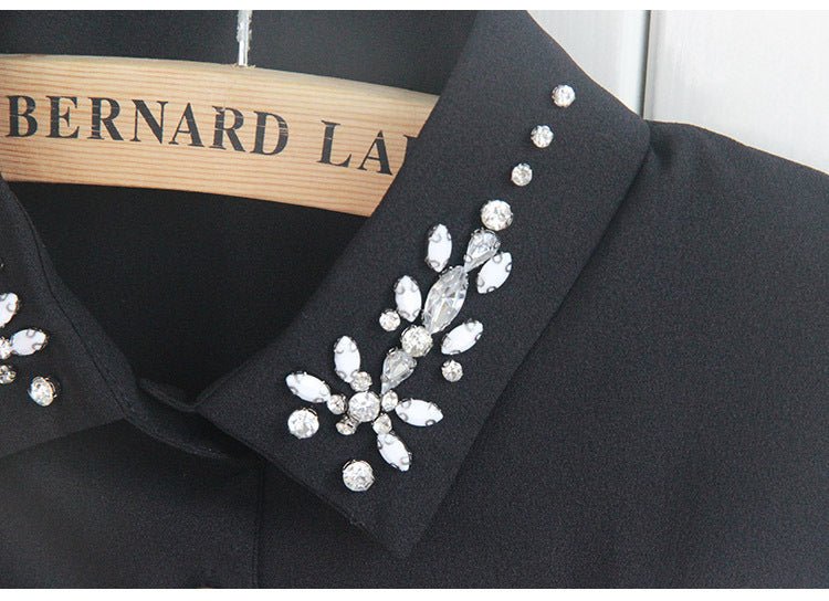 Women’s Detachable Rhinestone Collar – Elegant Fake Shirt Collar for Sweaters,